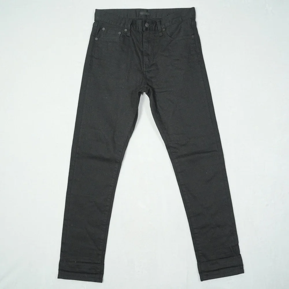 Uniqlo Jeans Mens 30x32 Black Slim Straight Selvedge Denim Middle Rise 452523